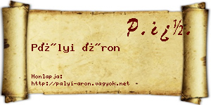 Pályi Áron névjegykártya