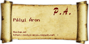 Pályi Áron névjegykártya