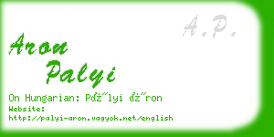 aron palyi business card